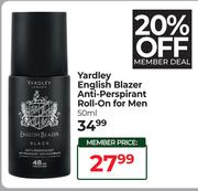 Yardley English Blazer Anti Perspirant Roll On For Men-50ml