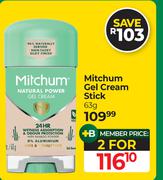 Mitchum Gel Cream Stick-For 2 x 63g