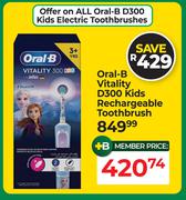 Oral B Vitality D300 Kids Rechargeable Toothbrush