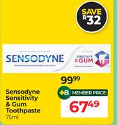 Sensodyne Sensitivity & Gum Toothpaste-75ml