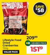 Lifestyle Food Dried Cranberries-750g