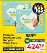 Pampers Premium Care Nappies Value Pack (Sizes 1-2)-Per 2 Packs