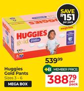 Huggies Gold Pants (Sizes 3-6)-Per Pack