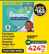 Pampers Ultra Skin Comfort Nappies Mega Box (Sizes 3-5)-Per Box