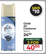 Glade Air Freshener-For 2 x 180ml
