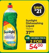 Sunlight Dishwashing Liquid-For 2 x 750ml