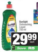Sunlight Dishwashing Liquid-750ml Each