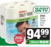 Spar Toilet Tissue 2 Ply-18s Each