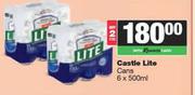 Castle Lite Cans-For 2 x 6 x 500ml