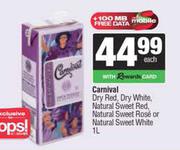 Carnival Dry Red,Dry White,NL Sweet Red,Sweet Rose Or Sweet White-1L