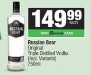 Russian Bear Original Triple Distilled Vodka-750ml