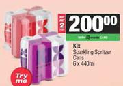 Kix Sparkling Spritzer Cans-For 2 x 6 x 440ml