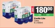 Castle Lite Cans-For 2 x 6 x 500ml