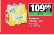 Savanna Alcohol Free Handies-6 x 330ml