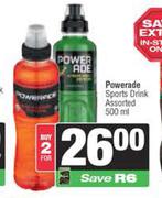 Powerade Sports Drink Assorted-For 2 x 500ml
