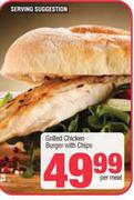 Grilled Chicken Burger With Chips-Per Meal
