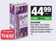 Carnival Dry Red,White,NL Sweet Red,Sweet Rose Or Sweet White-1L