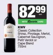 KWV Classic Collection Shiraz,Pinotage,Merlot,Cab Sauv,Petit Verdot Or Cape Blend-750ml