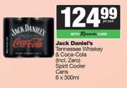 Jack Daniel's Tennessee Whisky & Coca Cola Spirit Cooler Cans-6 x 300ml