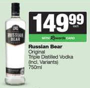 Russian Bear Original Triple Distilled Vodka-750ml