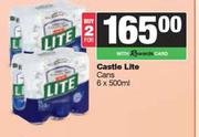 Castle Lite Cans-For 2 x 6 x 500ml
