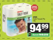 Spar Toilet Tissue 2 Ply 18s
