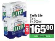 Castle Lite Cans-For 2 x 6 x 500ml