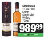 Glenfiddich 15 Year Old Solera Single Malt Whisky-750ml
