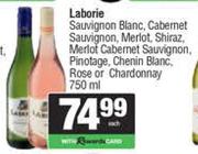 Laborie Pinotage, Chenin Blanc, Rose or Chardonnay-750ml Each