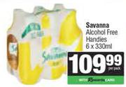 Savanna Alcohol Free Handies-6 x 330ml
