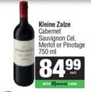 Kleine Zalze Cabernet Sauvignon Cel, Merlot Or Pinotage-750ml Each