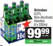 Heineken 0.0% Non-Alcoholic Handies-6 x 330ml Per Pack