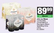 J.C.Le Roux La Fleurette,Le Domaine Or Sauvignon Blanc Sparkling Wine Cans-6 x 300ml