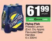 Flying Fish Pressed Lemon (Excl Dry Apples) Flavoured Beer Handies-6 x 330ml Per Pack