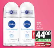 Nivea Roll On Assorted-For 2 x 50ml