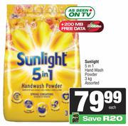 Sunlight 5 In 1 Hand Wash Powder Assorted-3Kg