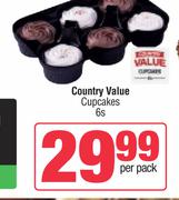Country Value Cupcakes-6s Per Pack