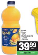   Clover Krush 100% Fruit Juice Blend Assorted-1.5Ltr Each