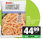 Spar Frozen Straight Or Crinkle Cut, Slap Or Skinny Potato Chips-1kg Each