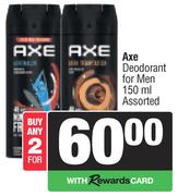 Axe Deodorant For Men Assorted-For Any 2 x 150ml