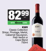 KWV Classic Collection Shiraz,Pinotage,Merlot,Cabernet Sauv,Petit Verdot Or Cape Blend-750ml