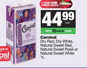 Carnival Dry Red,Dry White,NL Sweet Red,NL Sweet Rose Or NL Sweet White-1L