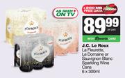 J.C.Le Roux La Fleurette,Le Domaine Or Sauvignon Blanc Sparkling Wine Cans-6 x 300ml