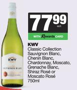 KWV Classic Collection Sauv Blanc,Chenin,Chardonnay,Moscato,Grenache,Shiraz Rose Or Moscato Rose-750