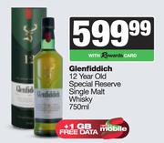 Glenfiddich 12 Year Old Special Reserve Single Malt Whisky-750ml