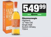 Glenmorangie Highland 12 Year Old Single Malt Scotch Whisky-750ml