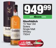 Glenfiddich 15 Year Old Solera Single Malt Whisky-750ml