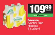 Savanna Alcohol Free Handies-6 x 330ml