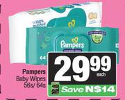 Pampers Baby Wipes 56s/64s Pack-Each