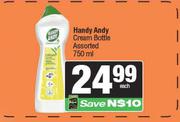 Handy Andy Cream Bottle Assorted-750ml 
